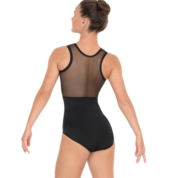 Black Mesh Detail Leotard L - Picture 2 of 5